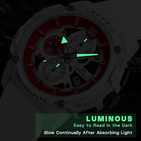 Men's Fashion Watch Silicon Band Business Quartz Watches Luxury Waterproof Luminous Analog Display with Date Chronograph Multifunctional Watch in Saudi Arabia
