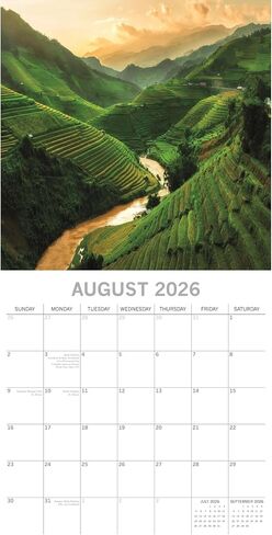 The Gifted Stationery 2026 16-Month Square Wall Calendar - Passport Images & Wall Planner - Hanging Calendar with 180 Reminder Stickers - 12 x 12 in Folded, Sept 2025-Dec 2026 Range in Saudi Arabia