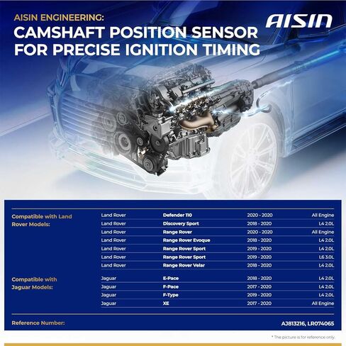 AISIN CMSAZ-00057 Engine Camshaft Position Sensor - Compatible with Land Rover Range Rover Sport 18-20, Defender 110 20, Jaguar XE 17-20, XF 17-20, F-Pace 17-20, F-Type 19-20, E-Pace 18-20 - 2.0L 3.0L in Saudi Arabia