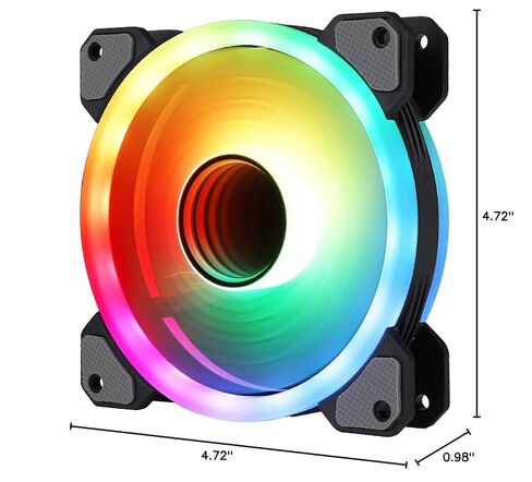 Gelid Solutions Stella Infinity - 24 ARGB LEDs - Double Ring Illumination - Durable Double Ball Bearing - 4-Pin PWM - 120x120x25mm - Black in Kuwait