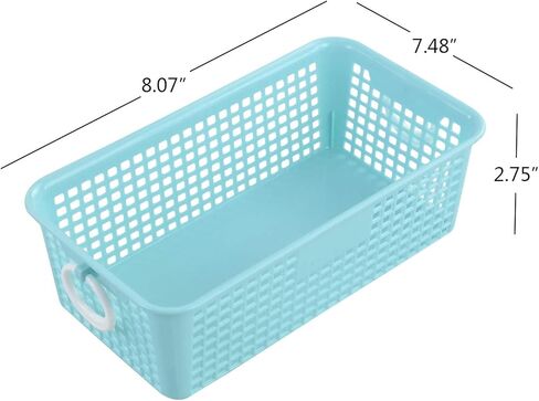 6 Packs Colorful Small Plastic Rectangle Storage Baskets, Kitchen Classroom Office Bedroom Baskets in Kuwait