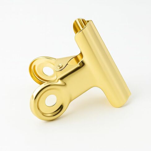 6PCS Bulldog Clip Gold Clips for Paper – Metal Binder Chip Retro Air Tight T Clamp Multi-Purpose for Food Bag Sealing Storage Hanging Invoice Bill, Kitchen Office Use, Heavy Duty Stainless Steel in Saudi Arabia