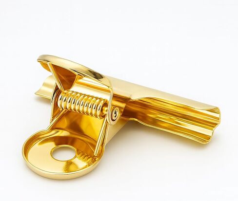6PCS Bulldog Clip Gold Clips for Paper – Metal Binder Chip Retro Air Tight T Clamp Multi-Purpose for Food Bag Sealing Storage Hanging Invoice Bill, Kitchen Office Use, Heavy Duty Stainless Steel in Saudi Arabia