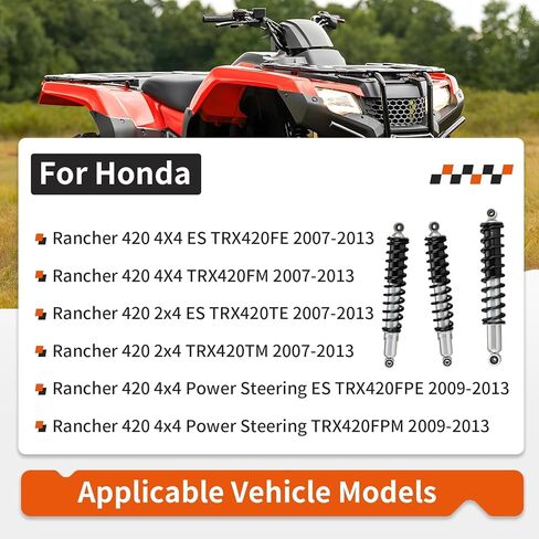 ممتصات صدمات أمامية وخلفية شديدة التحمل لسيارة Honda Rancher 420 TRX420FE FM TE TM FPE FPM 2007-2013 in Saudi Arabia