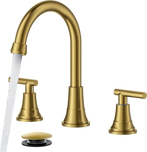 FORIOUS Matte Black Bathroom Faucets 3 Hole, Centerset Faucet for Bathroom Sink with Pop up Drain, Lead-Free Two Handles 4 Inch Bathroom Sink Faucet for Basin,Vanity, Farmhouse in Kuwait