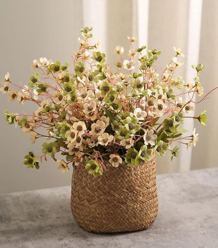 Artificial Wild Flowers Indoor, 12 Pcs Long Stems Fake Flowers Silk Faux Flowers for Vase Filler Table Centerpiece Floral Arrangement Home Decor, Green Ivory in Saudi Arabia