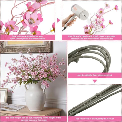Artificial Wild Flowers Indoor, 12 Pcs Long Stems Fake Flowers Silk Faux Flowers for Vase Filler Table Centerpiece Floral Arrangement Home Decor, Green Ivory in Saudi Arabia