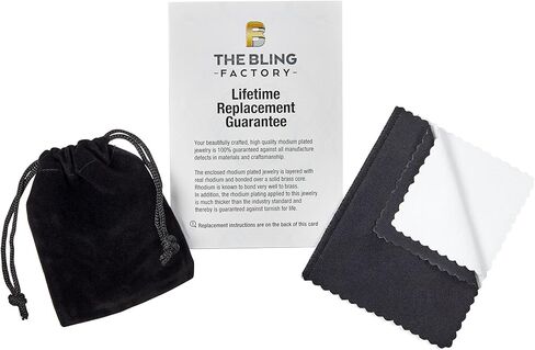 مجموعة Bling Factory الكلاسيكية ذات الحافة العميقة وخاتم سوليتير تشيكوسلوفاكيا المطلي بالروديوم in Kuwait