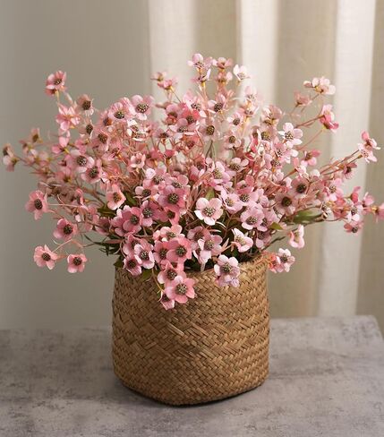 Artificial Wild Flowers Indoor, 12 Pcs Long Stems Fake Flowers Silk Faux Flowers for Vase Filler Table Centerpiece Floral Arrangement Home Decor, Green Ivory in Saudi Arabia