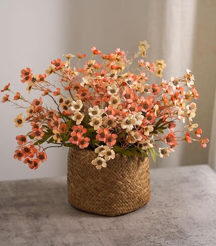 Artificial Wild Flowers Indoor, 12 Pcs Long Stems Fake Flowers Silk Faux Flowers for Vase Filler Table Centerpiece Floral Arrangement Home Decor, Green Ivory in Saudi Arabia