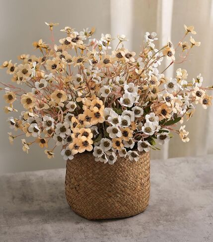 Artificial Wild Flowers Indoor, 12 Pcs Long Stems Fake Flowers Silk Faux Flowers for Vase Filler Table Centerpiece Floral Arrangement Home Decor, Green Ivory in Saudi Arabia