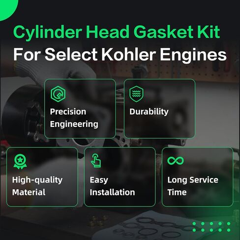 Cylinder Head Gasket Kit for Kohler 24-841-04-S,24-041-16,24-041-32,24-041-37-S,24-841-03-S,Fit for Kohler Engines CH25, CH26,CH730, CH740, CH742, CH750 CV25, CV26, CV724, CV730, CV732 (2-Pack) in Kuwait