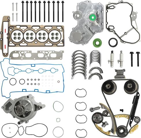 2.4 مجموعة حشية الرأس Ecotec ومجموعة سلسلة التوقيت ومضخة مياه مناسبة لسيارة Chevy Captiva Cobalt Equinox HHR Malibu Buick Lacrosse Regal Verano GMC Terrain Pontiac 2.2 2.4L 2009-2017 9-4201S HS26517PT in Kuwait