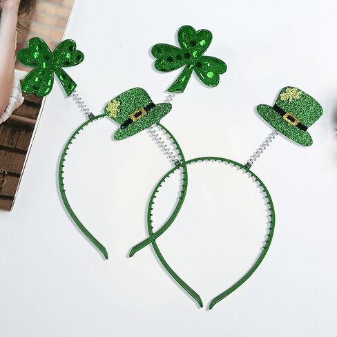 St Patricks Day Headband, 2-Pack St Patricks Day Accessories Headband for Women, Green Shamrock Headbands, St Patrick's Irish Headbands(Green-B, One Size) in Kuwait
