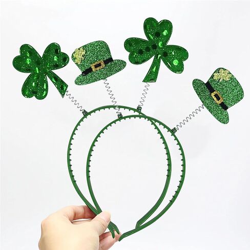 St Patricks Day Headband, 2-Pack St Patricks Day Accessories Headband for Women, Green Shamrock Headbands, St Patrick's Irish Headbands(Green-B, One Size) in Kuwait