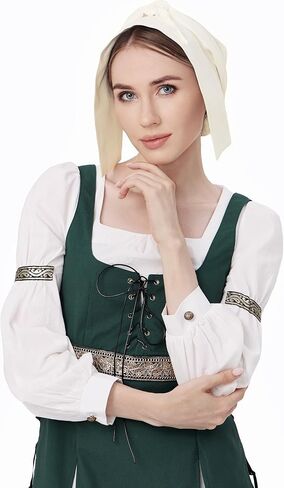 FURPHI Medieval Winged Coif Cap Renaissance Peasant Amish Hat Women's Colonial Cosplay Headwear Accessories in Kuwait