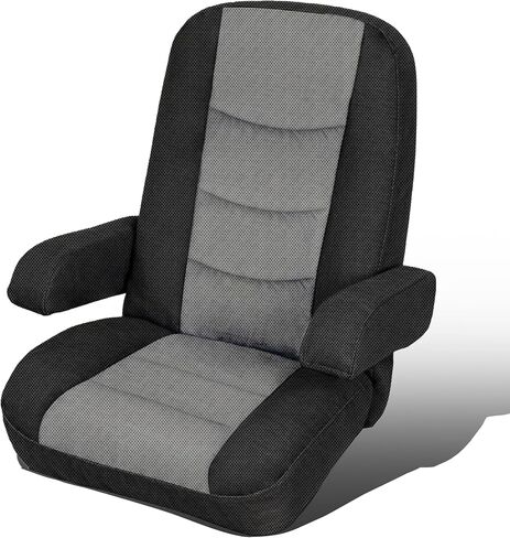 Jokuye 2 قطعة أغطية مقاعد RV لكرسي الكابتن مع أغطية مسند الذراع، تصميم مريح قابل للتمدد للمنازل المتنقلة من الفئة A، سهل التركيب - بني in Saudi Arabia