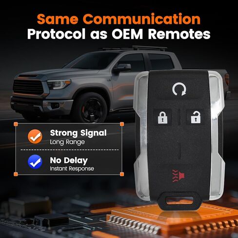 استبدال مفتاح Fob: بدء التشغيل عن بعد بدون مفتاح 315 ميجاهرتز متوافق مع 2015-2021 سيلفرادو 1500 سييرا كانيون كولورادو جي إم سي/تشيفي FCCID M3N32337100، مجموعتان in Kuwait