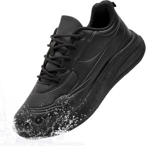 أحذية عمل QIJGS مقاومة للانزلاق للرجال مقاومة للماء أحذية رياضية مقاومة للانزلاق للمطبخ والمشي وخدمة الطعام والمطاعم سهلة الارتداء in Kuwait