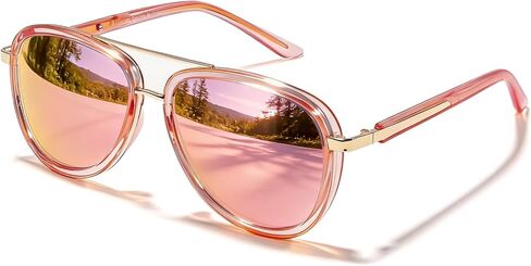 TJUTR Tangle‑Free Aviator Sunglasses for Women & Men, No-Snag TR90 Frame Polarized UV400 Protection Shades for Driving TS2610 in Kuwait