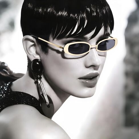 Y2k Sunglasses for Women and Men, Retro Narrow Cat Eye Sunnies Mirua in Saudi Arabia