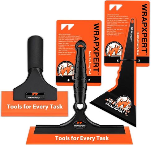WRAPXPERT Window Tint Tools Kit, 3-Step Professional Window Tint Squeegee Set for Windshield & Rear Glass Tinting, Squeegee for Car Window Film Installation, Fast Water Removal and Bubble-Free Finish in Kuwait
