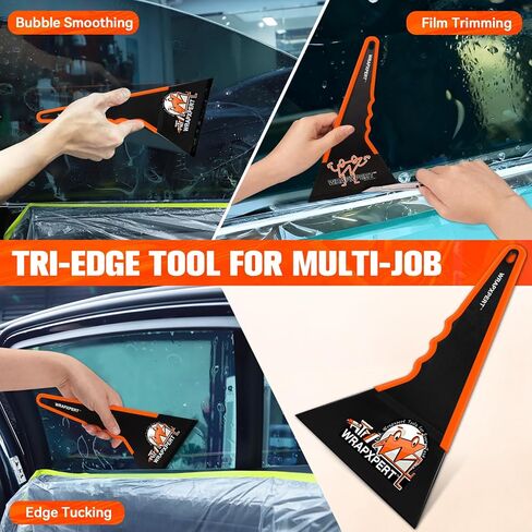 WRAPXPERT Window Tint Tools Kit, 3-Step Professional Window Tint Squeegee Set for Windshield & Rear Glass Tinting, Squeegee for Car Window Film Installation, Fast Water Removal and Bubble-Free Finish in Kuwait