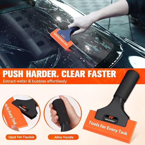 WRAPXPERT Window Tint Tools Kit, 3-Step Professional Window Tint Squeegee Set for Windshield & Rear Glass Tinting, Squeegee for Car Window Film Installation, Fast Water Removal and Bubble-Free Finish in Kuwait