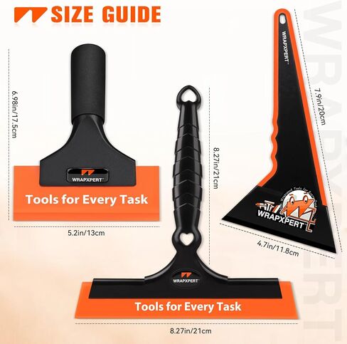 WRAPXPERT Window Tint Tools Kit, 3-Step Professional Window Tint Squeegee Set for Windshield & Rear Glass Tinting, Squeegee for Car Window Film Installation, Fast Water Removal and Bubble-Free Finish in Kuwait