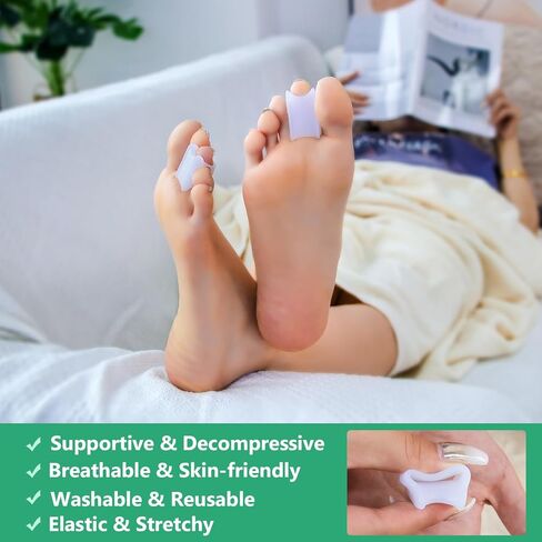 فاصل أصابع القدم من السيليكون، مصحح الورم للنساء والرجال، 12 قطعة فواصل لأصابع القدم لتصحيح تداخل أصابع القدم، إصبع القدم المطرقة، تخفيف آلام أصابع القدم من الأورام in Kuwait