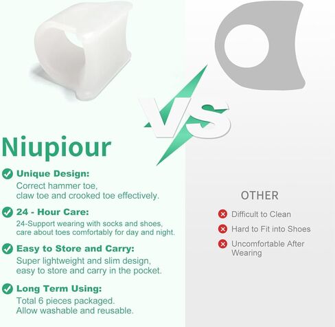 فاصل أصابع القدم من السيليكون، مصحح الورم للنساء والرجال، 12 قطعة فواصل لأصابع القدم لتصحيح تداخل أصابع القدم، إصبع القدم المطرقة، تخفيف آلام أصابع القدم من الأورام in Kuwait