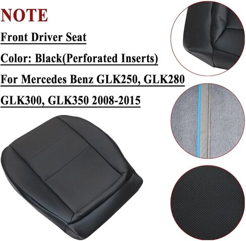 أغطية مقاعد سفلية للسائق والراكب NLQR باللون الأسود متوافقة مع مرسيدس بنز GLK250 GLK280 GLK300 GLK350 2008-2015 متوافقة مع مرسيدس بنز C250 C300 C350 C350e C400 2008-2014 in Saudi Arabia