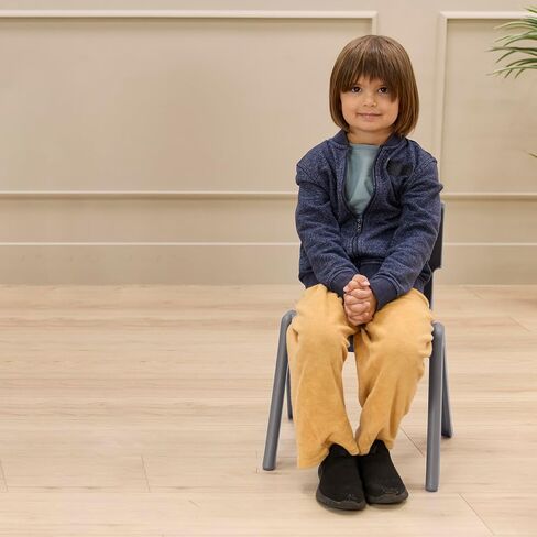 Stackable School Chairs, 12in Seat Height, Kids Furniture, Grey, 4-Pack in Kuwait