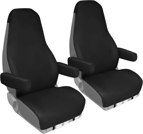 Mixsuper Semi Truck Seat Covers for Freightliner Cascadia 125 116 125, 2022-2026 Cascadia Seat Covers Full 6-Piece Set with Armrest Cover and Integrated Headrest, Silicone Bottom Cascadia Accessories in Saudi Arabia