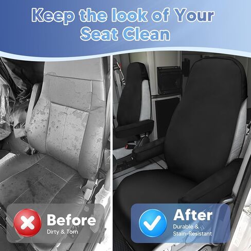 Mixsuper Semi Truck Seat Covers for Freightliner Cascadia 125 116 125, 2022-2026 Cascadia Seat Covers Full 6-Piece Set with Armrest Cover and Integrated Headrest, Silicone Bottom Cascadia Accessories in Saudi Arabia