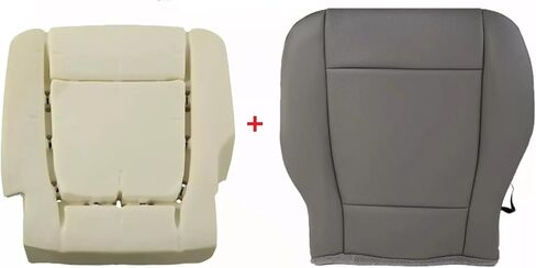 Auto Seat Replacement, Compatible with 2017-2020 Ford F250 F350 F450 XL Vinyl Work Truck Gray Driver Bottom Seat Cover and Cushion Foam (Already Installed) in Kuwait