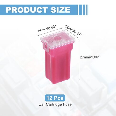 MECCANIXITY 12 Pcs Tall Profile Car Fuses,32V DC 30A Box Shaped Cartridge Fuse Automotive for Pickup Trucks,Cars,Rvs,Boats in Saudi Arabia