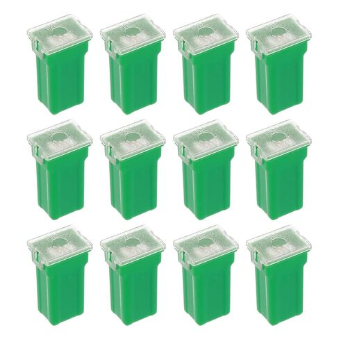 MECCANIXITY 12 Pcs Tall Profile Car Fuses,32V DC 30A Box Shaped Cartridge Fuse Automotive for Pickup Trucks,Cars,Rvs,Boats in Saudi Arabia