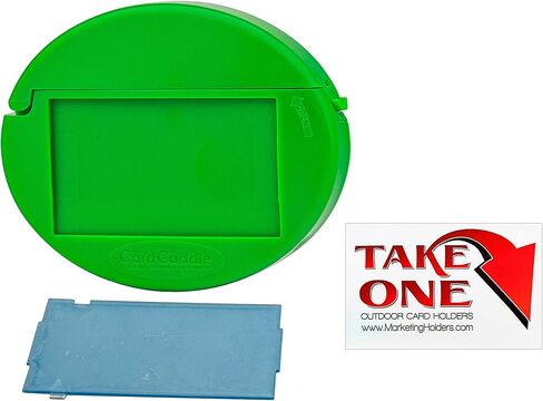 Marketing Holders Outdoor Business Card Box with Lid for 3.5" x 2" Cards Light Pink Plastic Vehicle Caddy with Take One Sticker and Adhesive for Landscapers Pet Groomers and Personal Trainers in Saudi Arabia