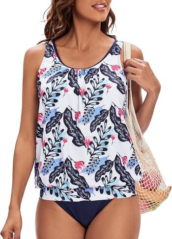 Tankini Swimsuits for Women Plus Size Swimwear Tummy Control Two Piece Bathing Suits in Saudi Arabia