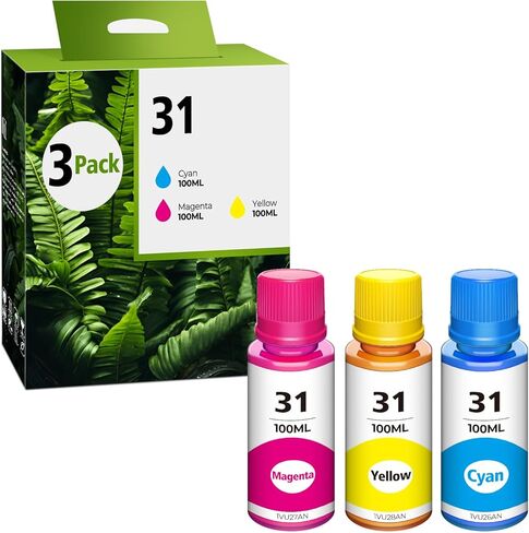 31 32XL Black Ink Bottles Set Compatible Replacement for HP 31 32XL Compatible for HP Smart-Tank 7301 7602 5101 7001 6001 5103 Ink Refill, Smart-Tank Plus 651 551 455 All-in-One Printer 2P in Kuwait