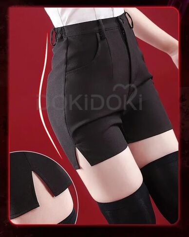 KIRA KIRA Anime Cosplay Costume with Choker Doki-SR Sleeveless Shirt Black Pants School Uniform Halloween Costume in Saudi Arabia