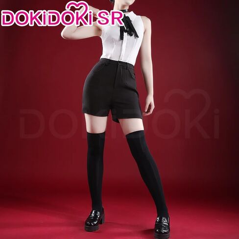 KIRA KIRA Anime Cosplay Costume with Choker Doki-SR Sleeveless Shirt Black Pants School Uniform Halloween Costume in Saudi Arabia