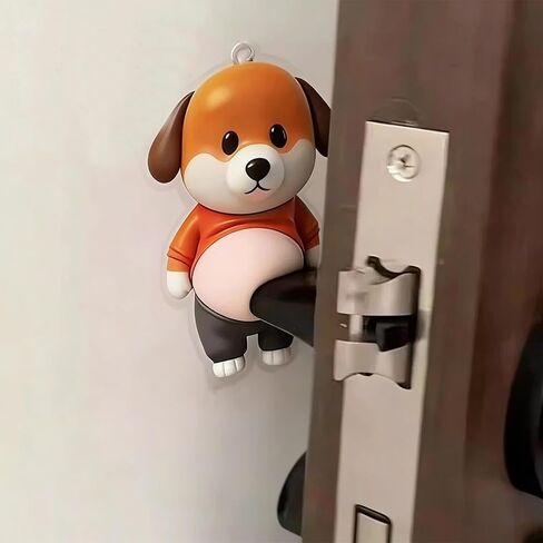 Companion Pet Belly Door Bumper Sticker - 6-Pack Set of Cat, Shiba Inu, and Illustrative Dog Designs for Personality Wall and Door Protection in Kuwait