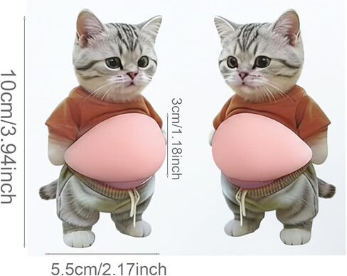 Companion Pet Belly Door Bumper Sticker - 6-Pack Set of Cat, Shiba Inu, and Illustrative Dog Designs for Personality Wall and Door Protection in Kuwait