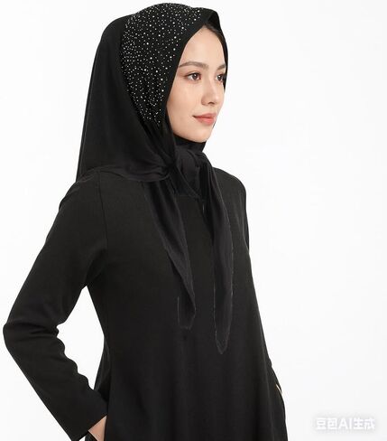 IPENNY Rhinestone Hijab for Women - Soft Stretch Muslim Headscarf with Sparkle, Lightweight Fashion Scarf for Daily Wedding in Saudi Arabia