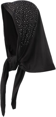 IPENNY Rhinestone Hijab for Women - Soft Stretch Muslim Headscarf with Sparkle, Lightweight Fashion Scarf for Daily Wedding in Saudi Arabia