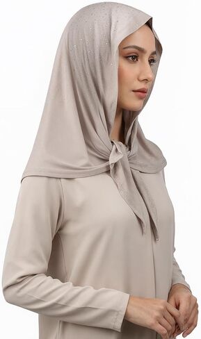 IPENNY Rhinestone Hijab for Women - Soft Stretch Muslim Headscarf with Sparkle, Lightweight Fashion Scarf for Daily Wedding in Saudi Arabia