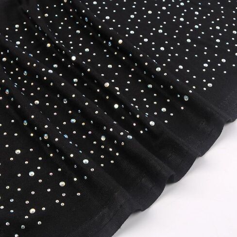 IPENNY Rhinestone Hijab for Women - Soft Stretch Muslim Headscarf with Sparkle, Lightweight Fashion Scarf for Daily Wedding in Saudi Arabia