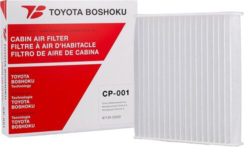 فلتر هواء المقصورة Toyota Boshoku (TB)، تم تصميمه كبديل مباشر لـ 87139-52020 يناسب 2009-2019 Toyota Corolla 1.8L GAS؛ 2009-2018 RAV4 2.5L غاز; 2010-2017 كامري 2.5 لتر غاز in Kuwait